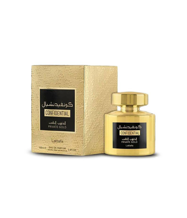 Confidential Private Gold 100ml by Lattafa Perfumes- Eau De Parfum